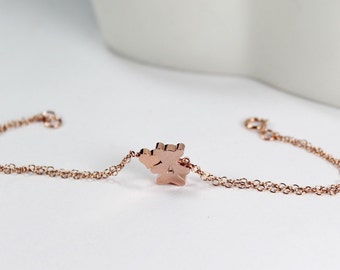 Teddy Bear Bracelet-Rose Gold Teddy Bear,Teddy Bear Bracelet,Bear Bracelet,Bear Jewelry,Pink Bracelet,Animal Jewelry Name Bear,New Mom Gift.