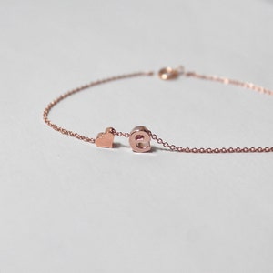Regalo de pulsera inicial para mujeres. Pulsera del corazón, pulsera de la carta de los alfabetos, oro. Pulsera de las cartas de oro silver.rose, ,regalo de la madre personalizada