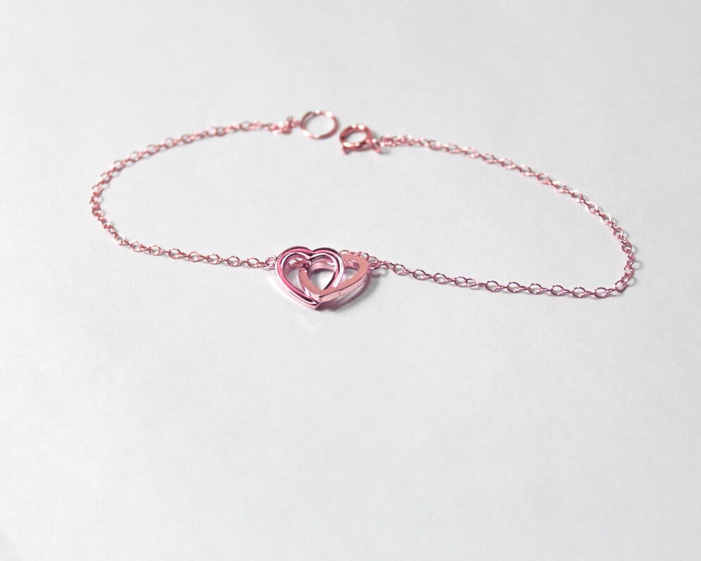 Heart rose gold bracelet Clearance