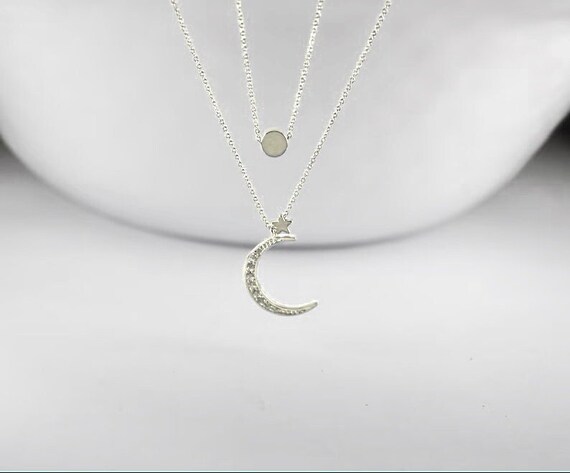 Layered Necklace .sun Moon Star Necklace .celestial Jewelry. Multi layer Necklace Cosmic Jewelry Layered Celestial Necklace.2 Strands Etsy UK