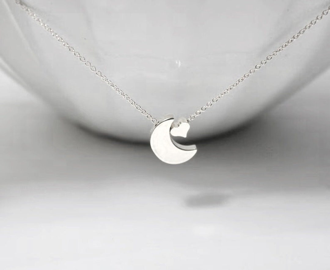 I Love You to the Moon and Back .moon Heart Neckalce.heart Moon Jewelry.daughter, Sister, Niece ...