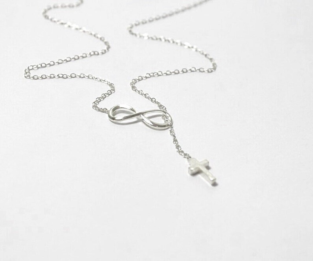 Collana Croce e Infinito Lariat, Collana Infinito, Collana Collana Croce e Infinito Lariat, Collana Infinito, Collana