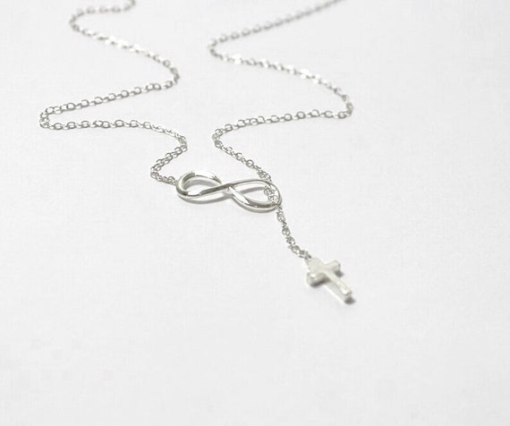 Collana a doppia catena con croce in argento e strass - Negozio di oggetti religiosi Collana a doppia catena con croce in argento e strass - Negozio di oggetti religiosi