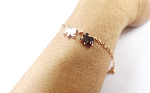 Lucky Elephant Bracelet In Rose Gold Good Luck Charm Couple Bracelet Elephant Jewelry Lovers jewelry Lovers braceletLucky Charm Gift