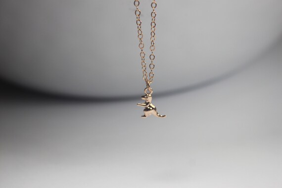 Rose Gold Dinosaur Necklace Kids Dino Jewelry Jurassic Trex