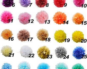 30 Mixed Size Tissue Pom Poms ,Pick Your Colors , Hanging Paper Decor ,Tissue Paper Flowers,Tissue Paper Balls,Tissue Paper Pom Poms