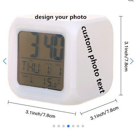 Stitch & Angel Design Reloj despertador digital con forma de cubo
