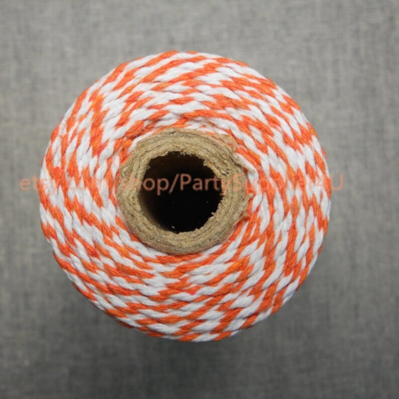 Baker Twine 110 Yards Orange and White Bakers Twine FULL SPOON Craft Gift Wrap Scrapbook Packaging