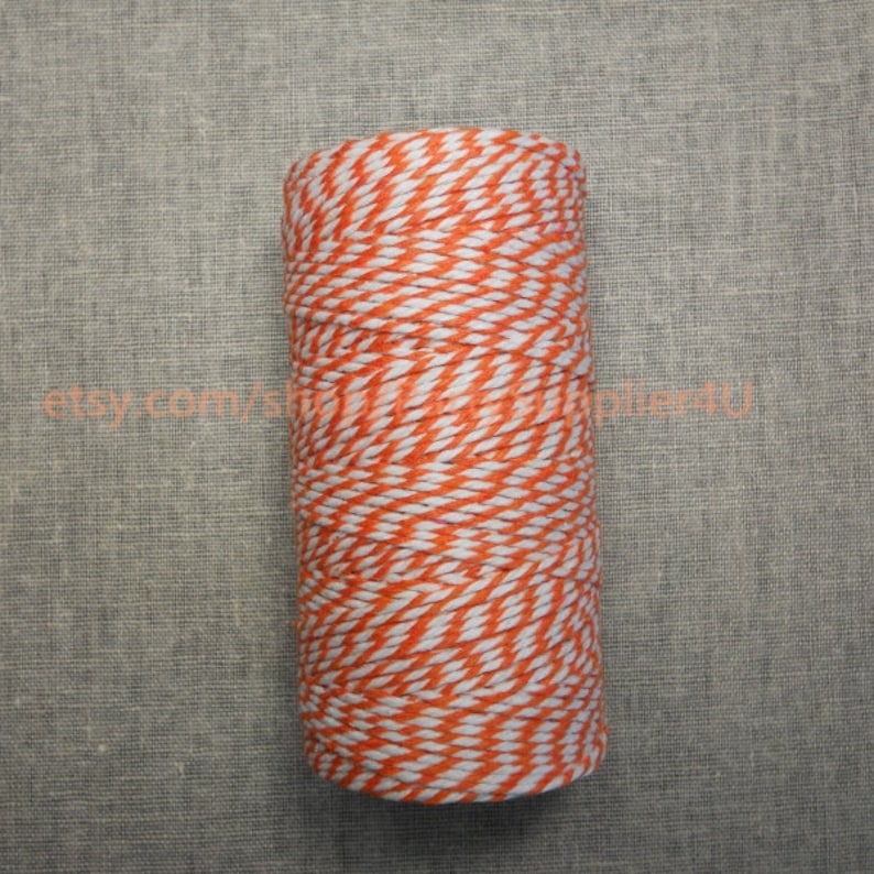 Baker Twine 110 Yards Orange and White Bakers Twine FULL SPOON Craft Gift Wrap Scrapbook Packaging