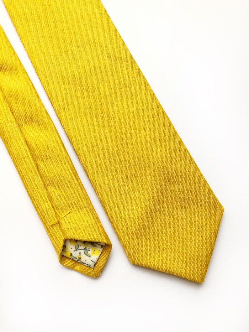Vibrant Mustard Yellow Tie Mens Skinny Tie Yellow Skinny Etsy