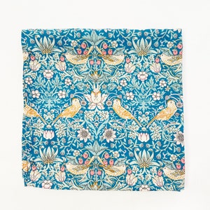 Men’s floral pocket square, handmade using William Morris Liberty print cotton.