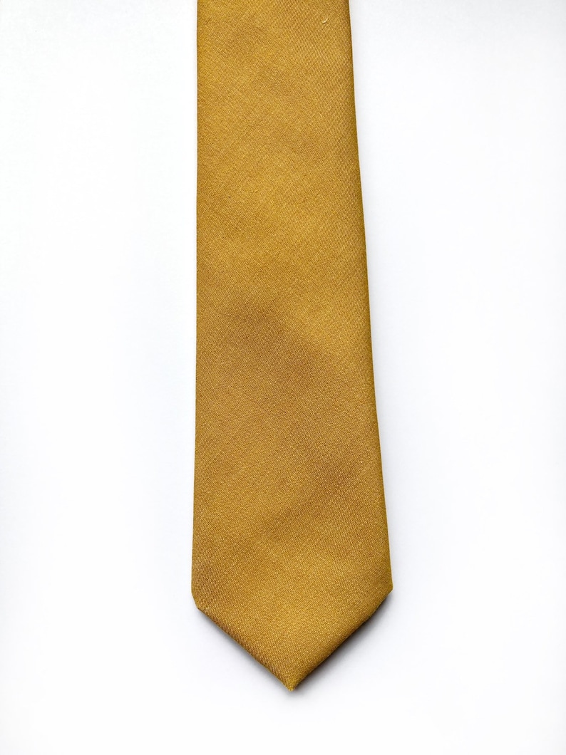 Mustard yellow tie mens skinny tie yellow skinny tie golden | Etsy