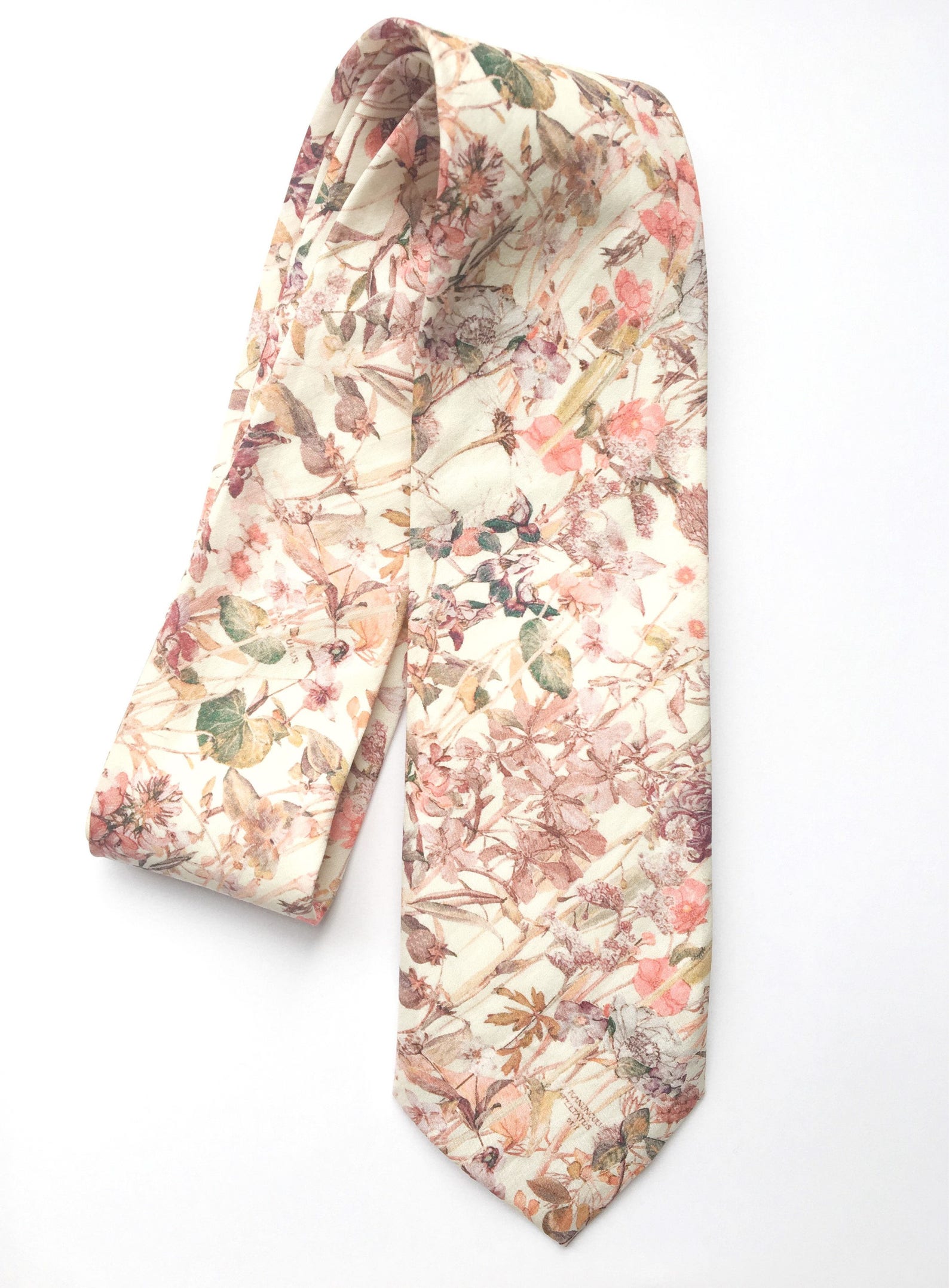 Floral Tie Mens Skinny Tie Blush Pink Tie Wedding Tie Etsy
