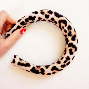 Leopard print headband handmade using reclaimed fabric