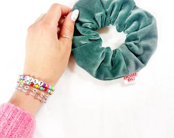 Zeegroene fluwelen scrunchie