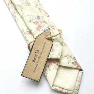 Floral tie, vintage skinny tie, pink floral tie, mens skinny tie, wedding tie, men's floral tie image 1