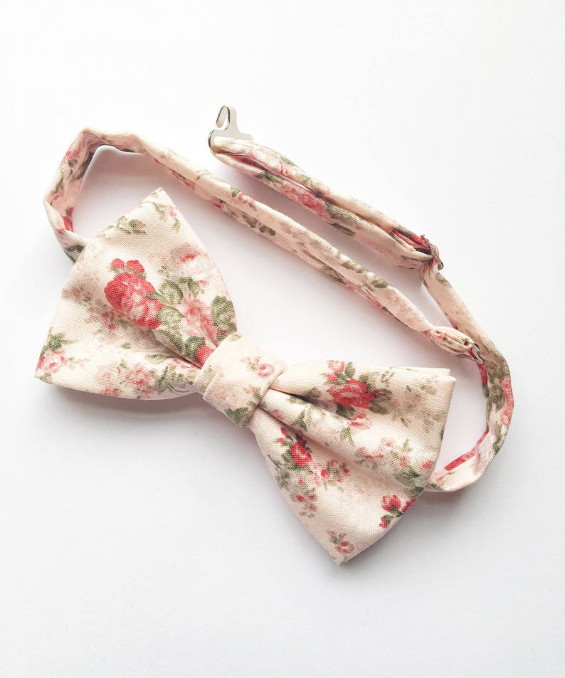 Mens Floral Bow Tie Rose Print Bow Tie Floral Bow Tie Pink Etsy