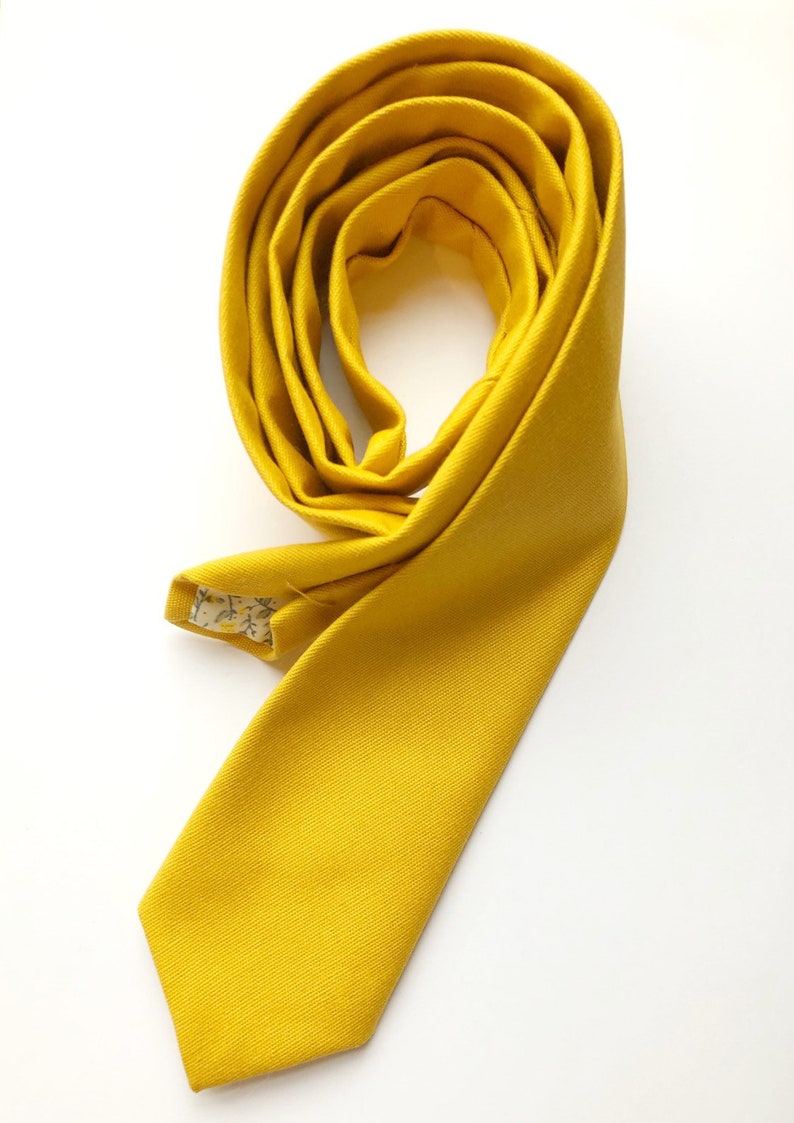 Vibrant Mustard Yellow Tie Mens Skinny Tie Yellow Skinny Etsy