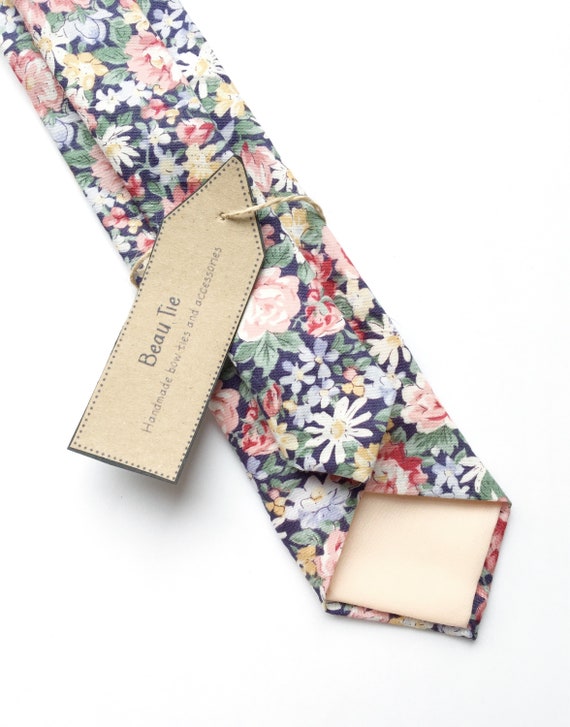 Mens daisy print tie blush pink floral tie rose print tie | Etsy