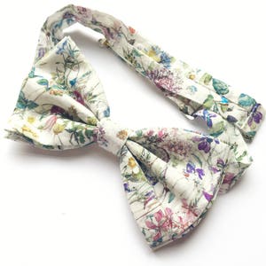 mens bow tie floral print, floral bow tie, Liberty print bow tie, wildflower print bow tie, floral bow tie image 2