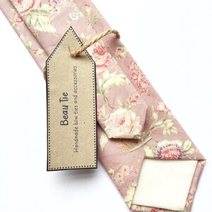 Floral tie, blush pink tie, wedding tie, rose print tie, men's floral tie, pink skinny tie