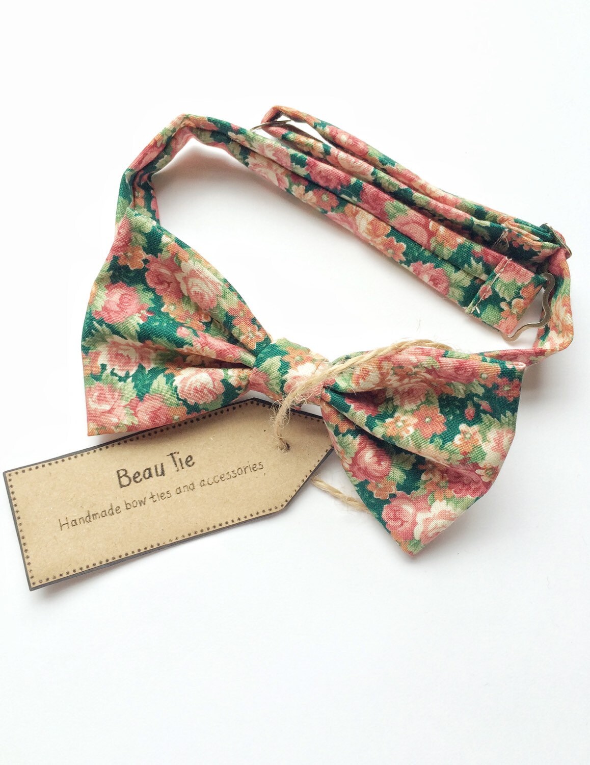 Mens bow tie green floral floral bow tie green bow tie pink Etsy