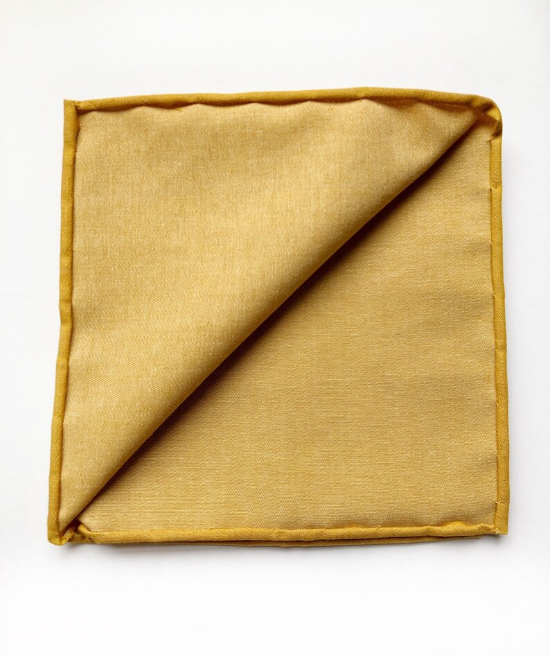 Mens pocket square golden yellow golden mustard yellow Etsy