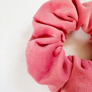 Regular OR mini sized scrunchie in watermelon pink velvet image 4