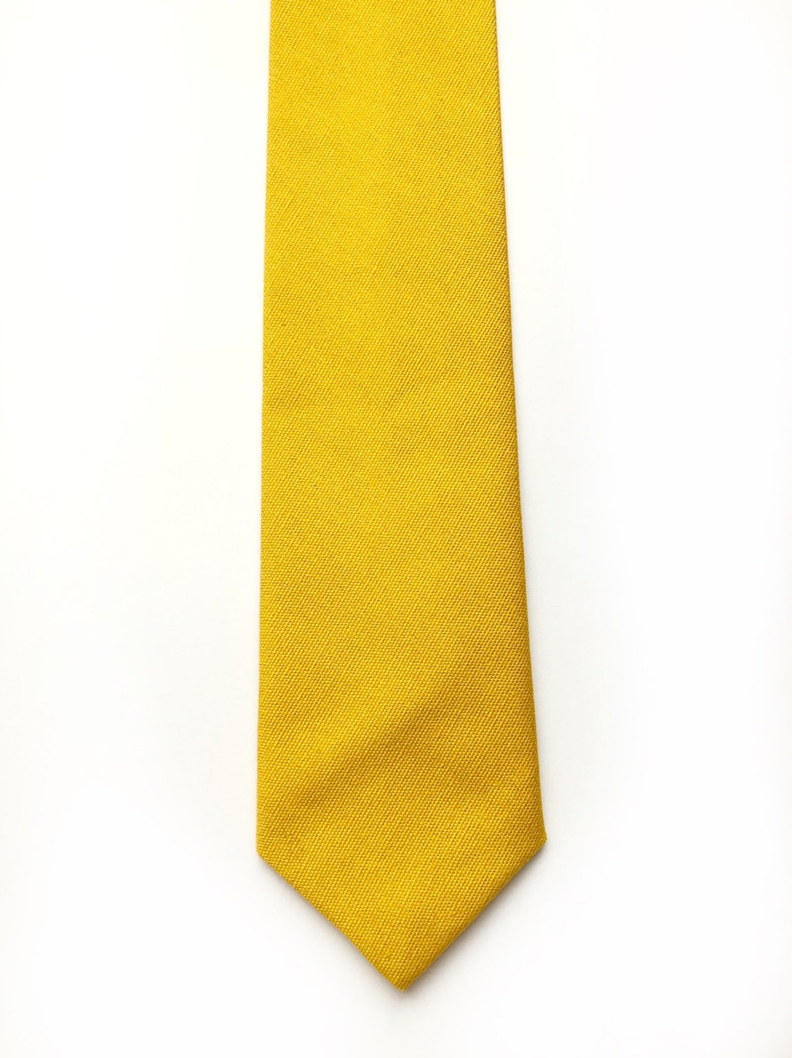 Vibrant Mustard Yellow Tie Mens Skinny Tie Yellow Skinny Etsy