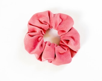 Regular OR mini sized scrunchie in watermelon pink velvet
