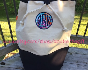 Lilly Pulitzer fabric monogrammed laundry bag Monogrammed laundry bag laundry duffel