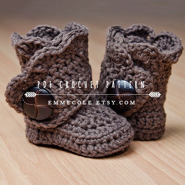 Crochet Pattern for Baby Boots, Crochet Boot Pattern, Booties Pattern, Baby Boots Pattern, INSTANT DOWNLOAD