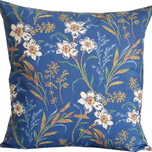 Vera in Blue Pillow Coverhigh End Designer Decorative Pillow Etsy