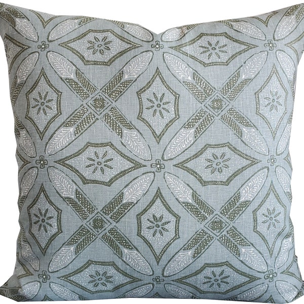 Green and Navy Pillow Cover Etsy