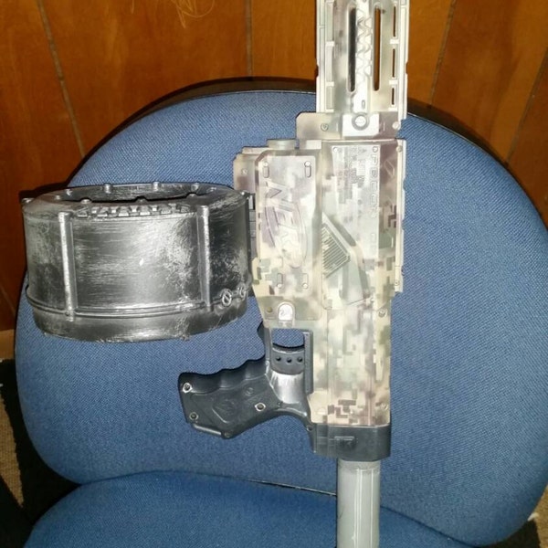 Custom Nerf Recon w tactical buttstock and drum mag
