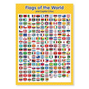 Flaggen der Welt Poster Lehrmittel A3