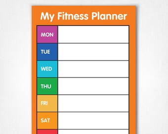 Fitness Planner Ideal for Recording Daily/Weekly Activities - Portrait