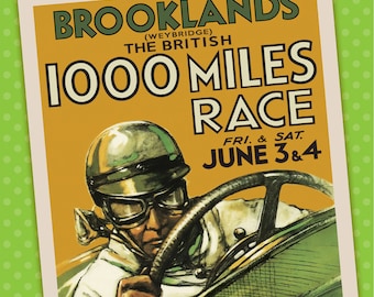 1937 Brooklands International Trophy Motor Racing Poster A3 A2 Print