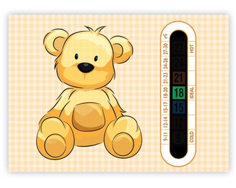 A6 de guardería para niños y Rosa Oso De Peluche habitación Termómetros