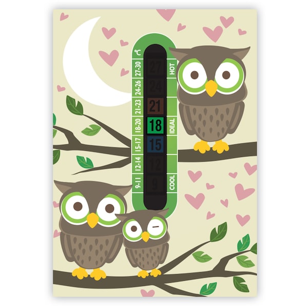 A6 Pépinière et thermomètres de chambre bébé hibou pour enfants