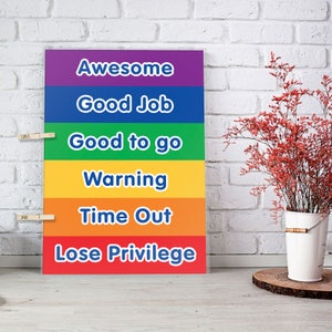 Colour Behaviour Chart/Warning Chart - Children–Toddlers–SEN–Autism–ADHD – AWS