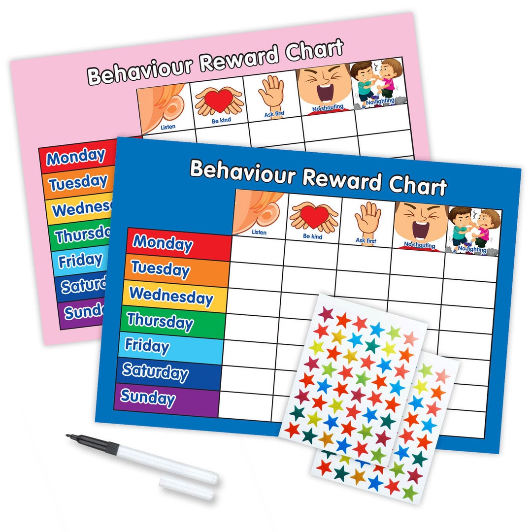 Tableau De Récompenses 24 Feuilles + 1440 Autocollants Smiley – Pour L'entraînement Au Sommeil Et Les Tâches Des Enfants – 6 Motifs Différents !