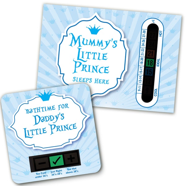 Baby Bath Mummy and Daddys Little Prince Thermometer set