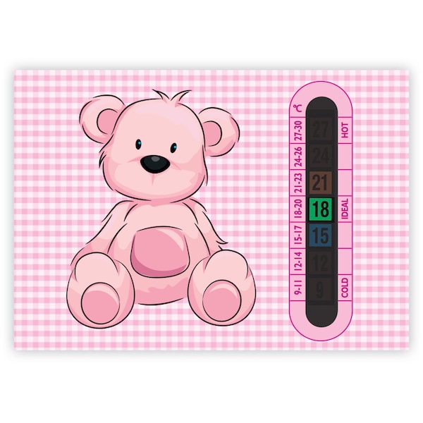 A6 De pépinières et de Childrens rose nounours bébé chambre thermomètres