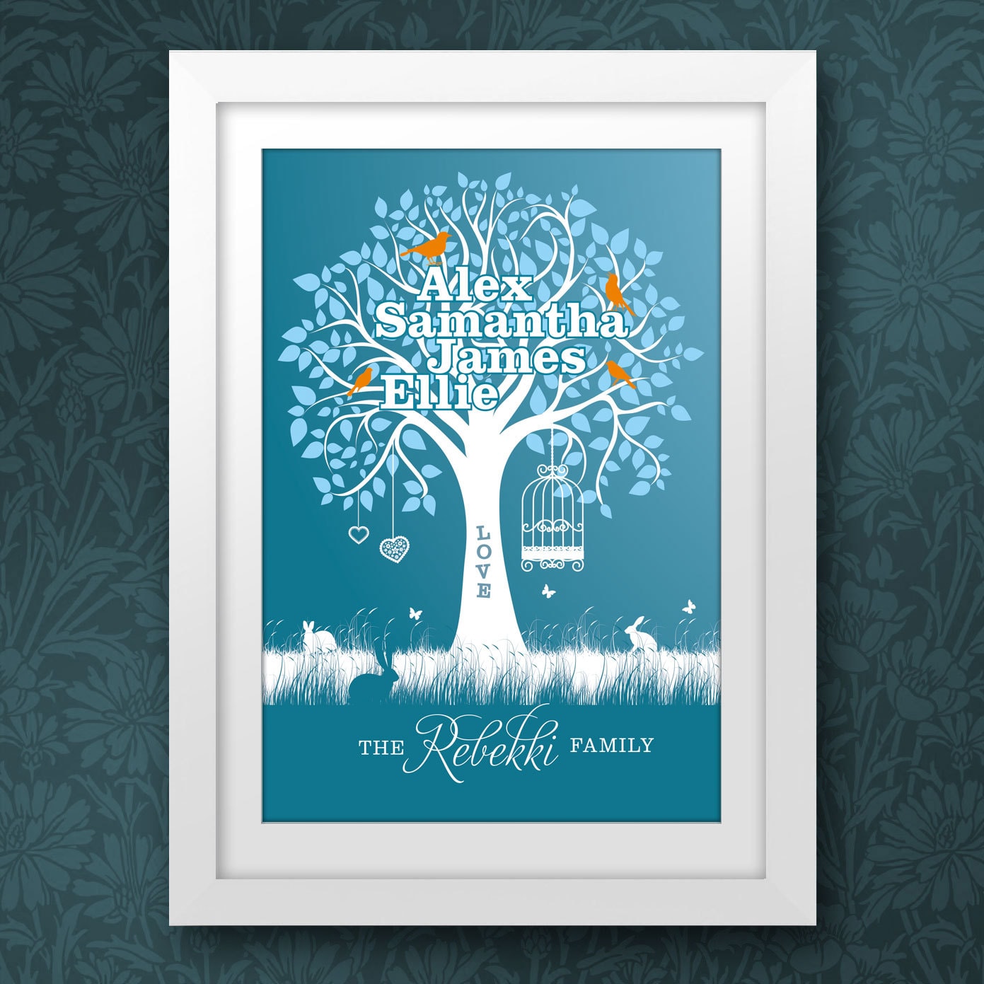 A3 Personalised Family Tree Art Print Unframed - Etsy