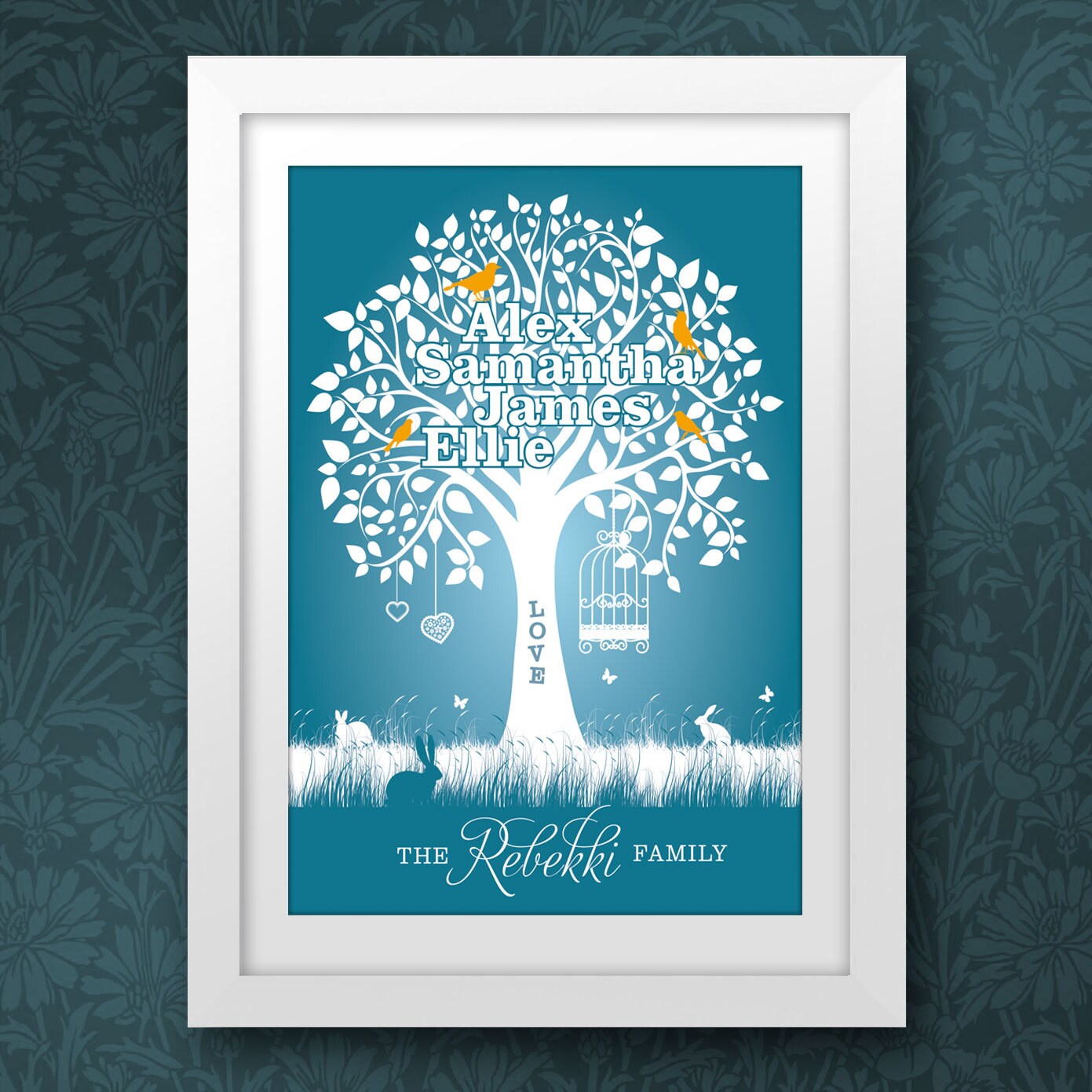 A3 Personalised Family Tree Art Print Unframed - Etsy