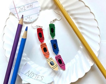 Colorful Crayon leather Earrings