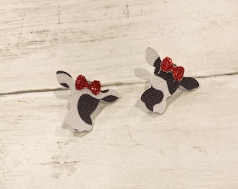 Cow Print Face Studs