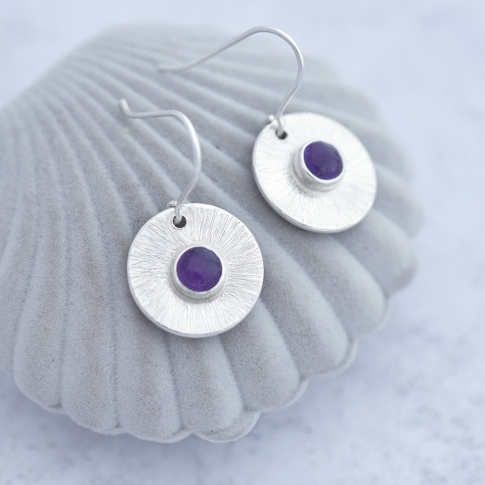 gemstone earrings - Amethyst earrings