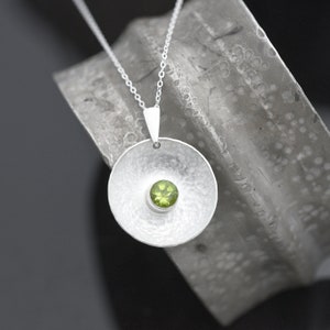 Round Sterling Silver Peridot Necklace
